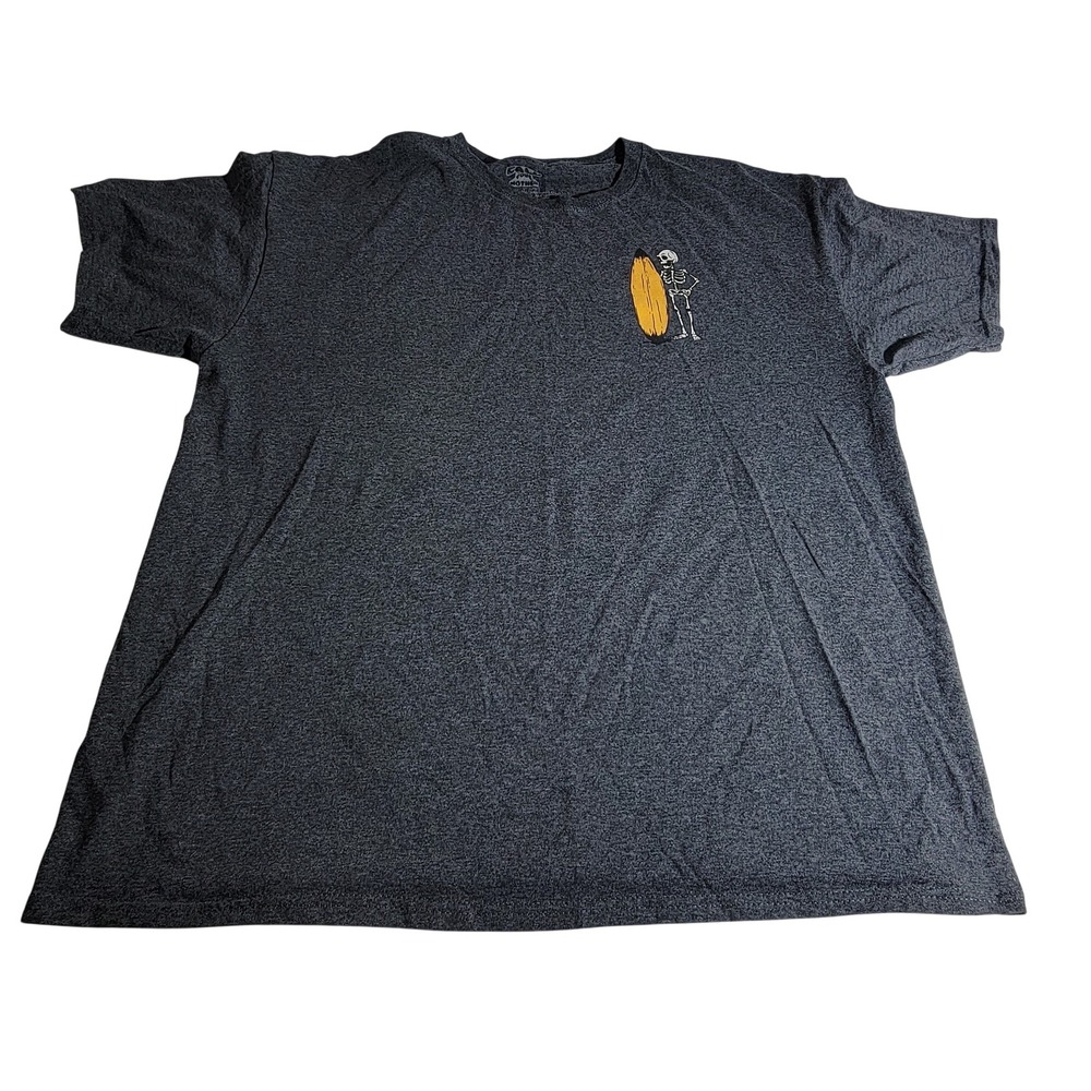 Call Your Mother Beach Vibes Skeleton Surfboard Graphic Tee Charcoal XL